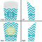 Pixelated Chevron French Fry Favor Box - Front & Back View