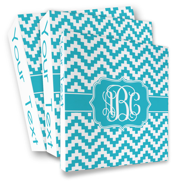 Custom Pixelated Chevron 3 Ring Binder - Full Wrap (Personalized)