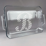 Pixelated Chevron Glass Baking Dish - 13in x 9in (Personalized)