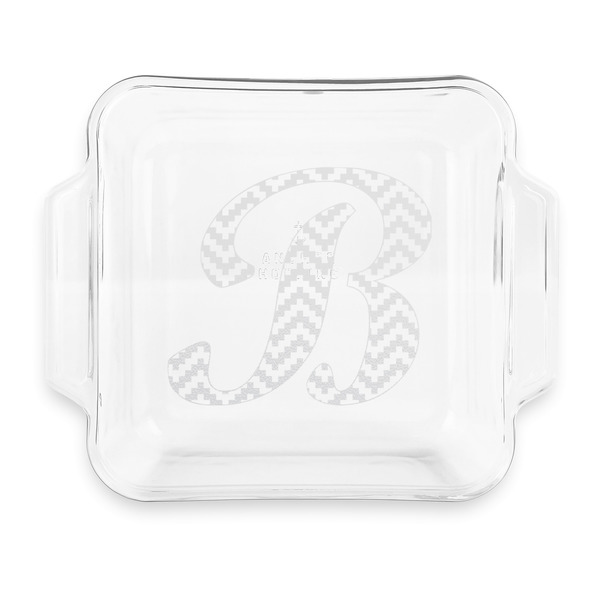 Custom Pixelated Chevron Glass Cake Dish - 8in x 8in (Personalized)