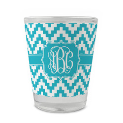 Pixelated Chevron Glass Shot Glass - 1.5 oz - Set of 4 (Personalized)