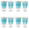 Pixelated Chevron Glass Shot Glass - with gold rim - Set of 4 - APPROVAL