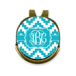 Pixelated Chevron Golf Ball Marker - Hat Clip - Gold