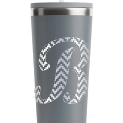 Pixelated Chevron RTIC Everyday Tumbler with Straw - 28oz - Grey - Double-Sided (Personalized)