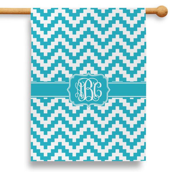 Custom Pixelated Chevron 28" House Flag - Double Sided (Personalized)