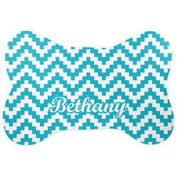 Pixelated Chevron Bone Shaped Dog Food Mat (Personalized)