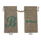 Pixelated Chevron Large Burlap Gift Bags - Front & Back