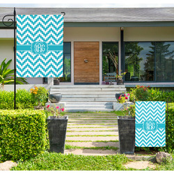Pixelated Chevron Large Garden Flag - Double Sided (Personalized)