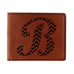 Pixelated Chevron Leatherette Bifold Wallet - Single Sided (Personalized)