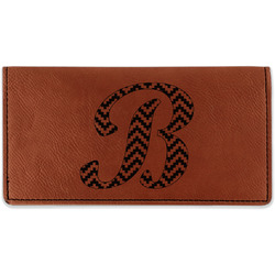 Pixelated Chevron Leatherette Checkbook Holder - Double Sided (Personalized)