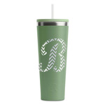 Pixelated Chevron RTIC Everyday Tumbler with Straw - 28oz - Light Green - Double-Sided (Personalized)