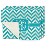 Pixelated Chevron Single-Sided Linen Placemat - Set of 4 w/ Monogram