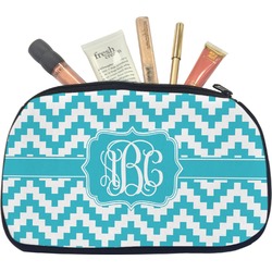 Pixelated Chevron Makeup / Cosmetic Bag - Medium (Personalized)