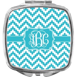 Pixelated Chevron Compact Makeup Mirror (Personalized)
