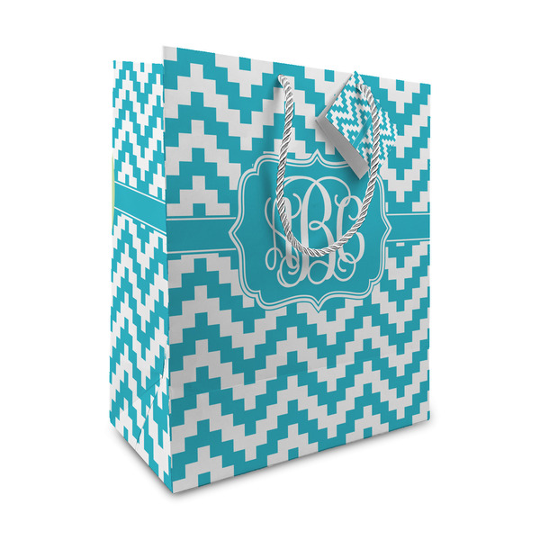 Custom Pixelated Chevron Medium Gift Bag (Personalized)