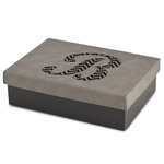 Pixelated Chevron Medium Gift Box w/ Engraved Leather Lid (Personalized)