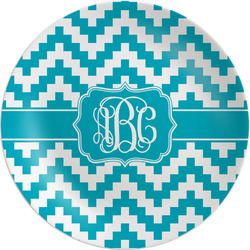 Pixelated Chevron Melamine Salad Plate - 8" (Personalized)