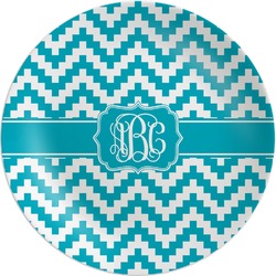 Pixelated Chevron Melamine Plate (Personalized)