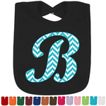 Pixelated Chevron Cotton Baby Bib (Personalized)