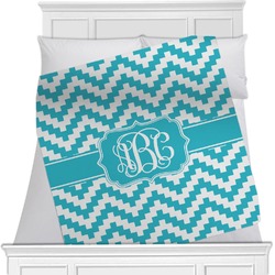 Pixelated Chevron Minky Blanket - Toddler / Throw - 60"x50" - Double Sided (Personalized)