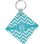 Pixelated Chevron Diamond Plastic Keychain w/ Monogram