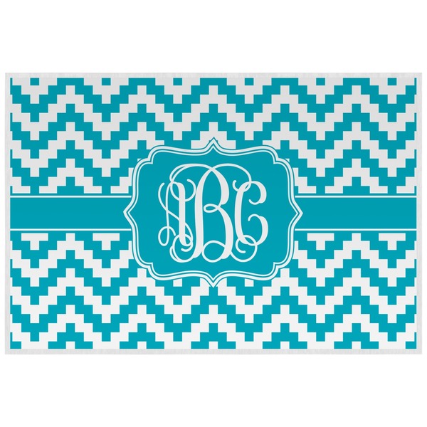 Custom Pixelated Chevron Laminated Placemat w/ Monogram