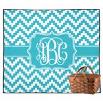 Pixelated Chevron Outdoor Picnic Blanket (Personalized)