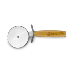 Pixelated Chevron Pizza Cutter with Bamboo Handle (Personalized)