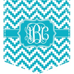 Pixelated Chevron Iron On Faux Pocket (Personalized)