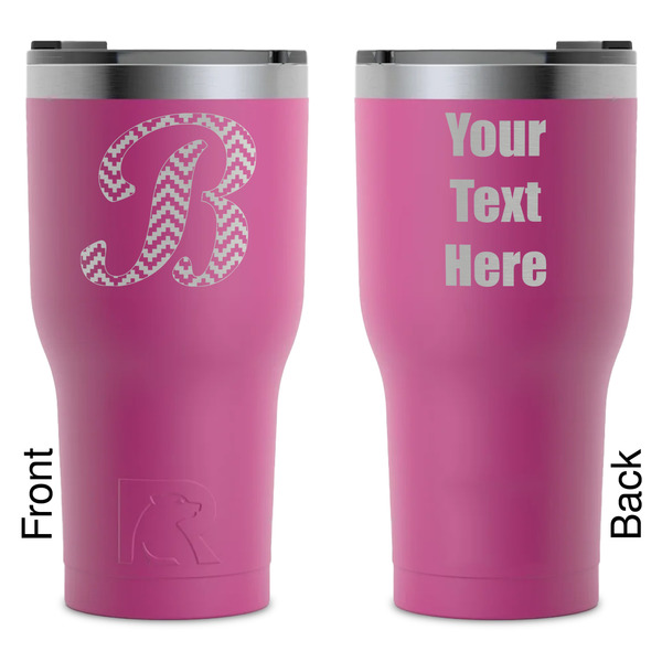 Custom Pixelated Chevron RTIC Tumbler - Magenta - Laser Engraved - Double-Sided (Personalized)