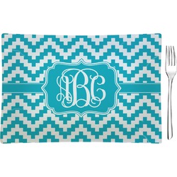 Pixelated Chevron Glass Rectangular Appetizer / Dessert Plate (Personalized)