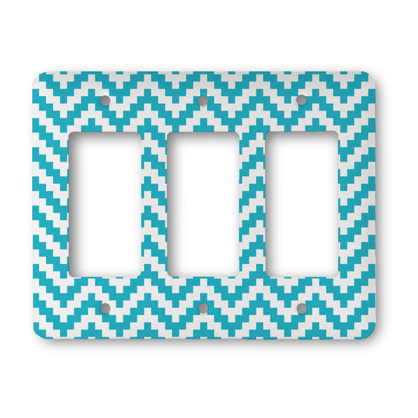 Custom Pixelated Chevron Rocker Style Light Switch Cover - Three Switch