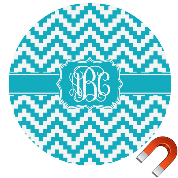 Custom Pixelated Chevron Round Car Magnet - 10" (Personalized)