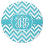 Pixelated Chevron Round Rubber Backed Coaster (Personalized)