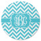 Pixelated Chevron Round Coaster Rubber Back - Single