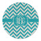 Pixelated Chevron Round Linen Placemats - FRONT (Double Sided)