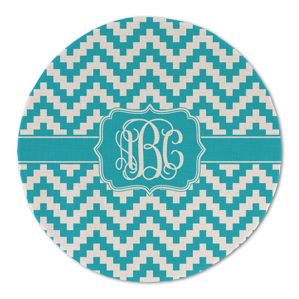 Custom Pixelated Chevron Round Linen Placemat (Personalized)