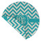 Pixelated Chevron Round Linen Placemats - Front (folded corner double sided)