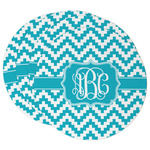 Pixelated Chevron Round Paper Coasters w/ Monograms