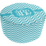 Pixelated Chevron Round Pouf Ottoman (Personalized)