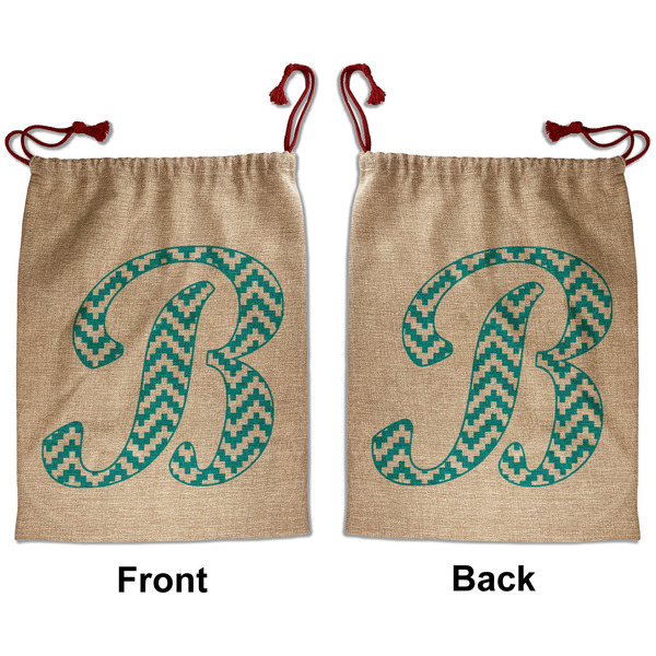 Custom Pixelated Chevron Santa Sack - Front & Back (Personalized)