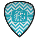 Pixelated Chevron Iron on Shield Patch A w/ Monogram