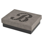 Pixelated Chevron Small Gift Box w/ Engraved Leather Lid (Personalized)