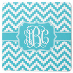 Pixelated Chevron Square Rubber Backed Coaster (Personalized)