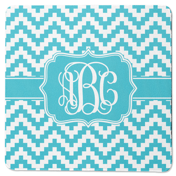 Custom Pixelated Chevron Square Rubber Backed Coaster (Personalized)