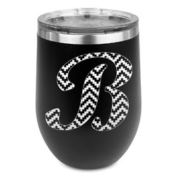 Pixelated Chevron Stemless Stainless Steel Wine Tumbler (Personalized)
