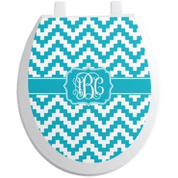 Pixelated Chevron Toilet Seat Decal (Personalized)