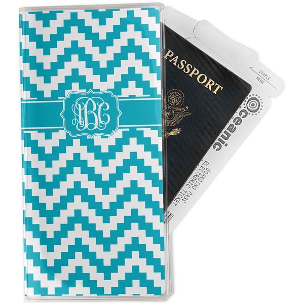 Custom Pixelated Chevron Travel Document Holder