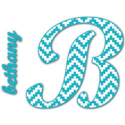 Pixelated Chevron Name & Initial Decal - Up to 18"x18" (Personalized)