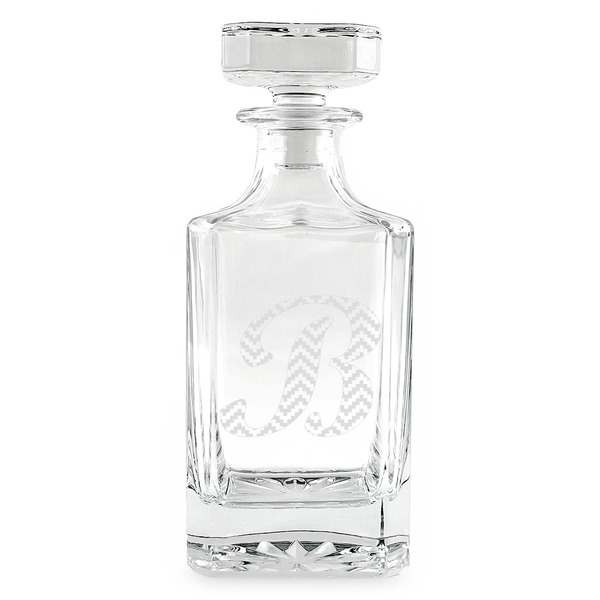 Custom Pixelated Chevron Whiskey Decanter - 26 oz Square (Personalized)